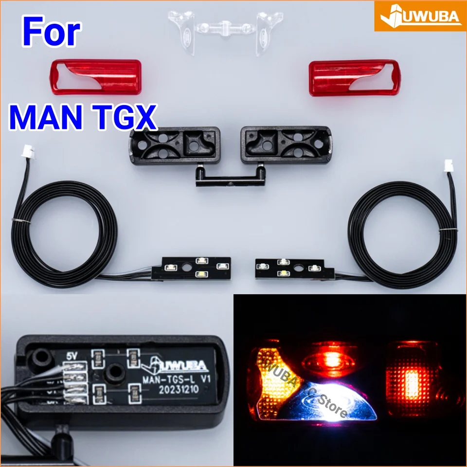 1: 14. Scale LED simulácia Taillight a Light Board Light Bar pre Tamiya RC Tractor Truck Man TGS Auto príslušenstva