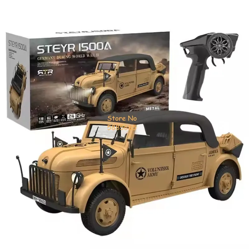 1/18 4WD 2to1 bojové veliteľské vozidlo RC Truck Car Hray 2.4g All Terrain Off Road LED osvetlenie zvuk Fajčenie diaľkového ovládania nákladného vozidla