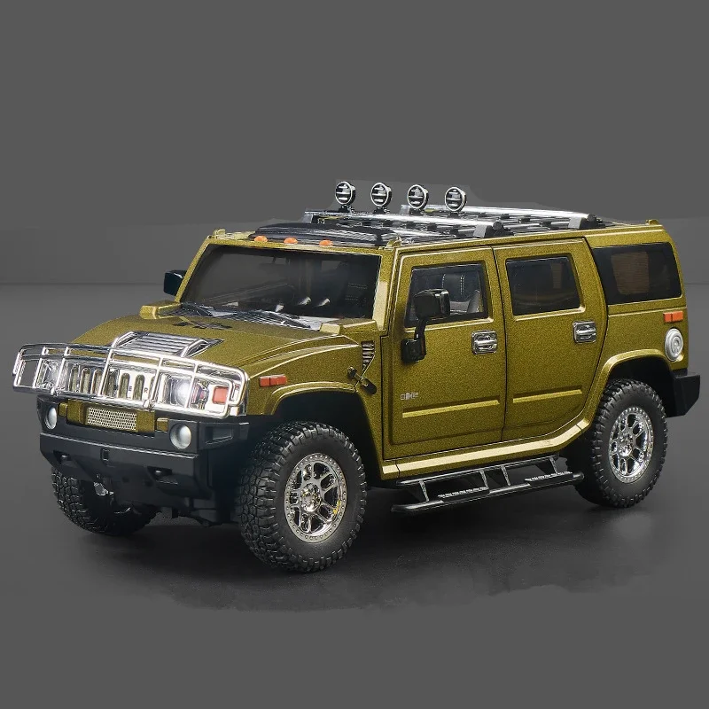 1/18 HIMMER H2 HASTRAY 61 Model zliatiny SUV Auto Diecast Metal Off-Road vozidlá simulácia automobilu SOUMULÁCIA ZVUKOVANÝ A SVETLO
