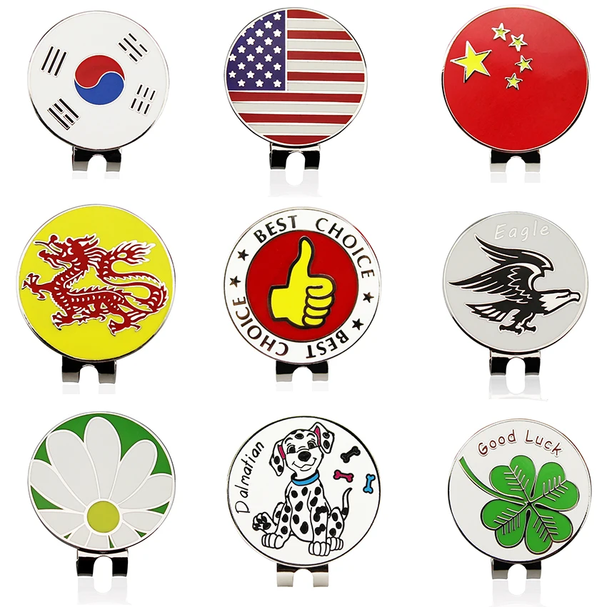 1,18 palca golfová loptička W Magnetic Golf Hat Clip Mark Golf Ball Poloha 24 Druhy pre výber golfových značiek