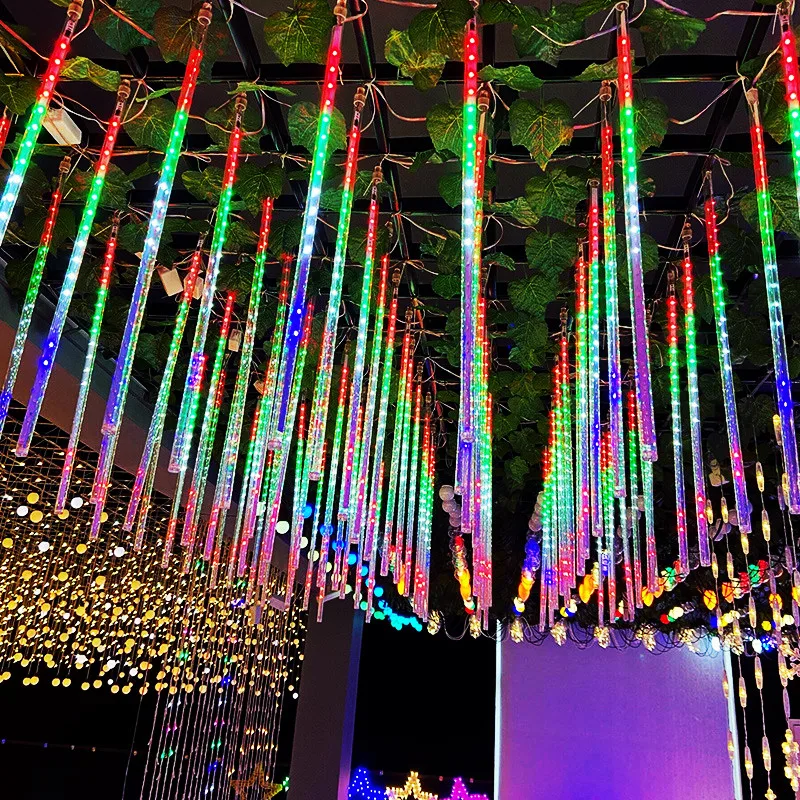 1/2/3/4set Outdoor Meteor Shower Dažď Led String Lights Wilofter na vianočnú svadobnú hostinu dekorácie rozprávková záhrada Decor New