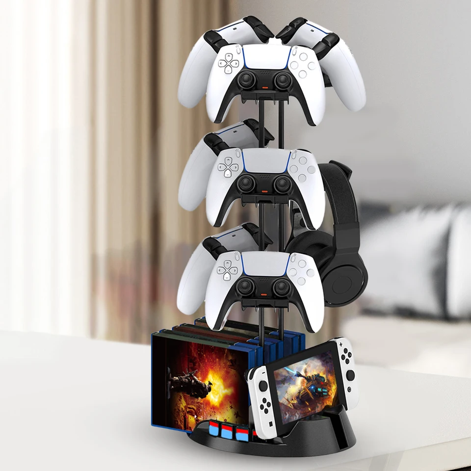 1/2/3 držiteľa ovládača úrovne ukladania priestoru Univerzálny stojan na držiteľ GamePad pre PS5/PS4/PS3/Steam/Switch Gaming Accessories