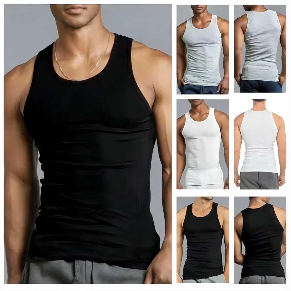 1/2/3 PCS M-3XL Nové pánske vesty Cotton Gym Vest Fitness Kulturista