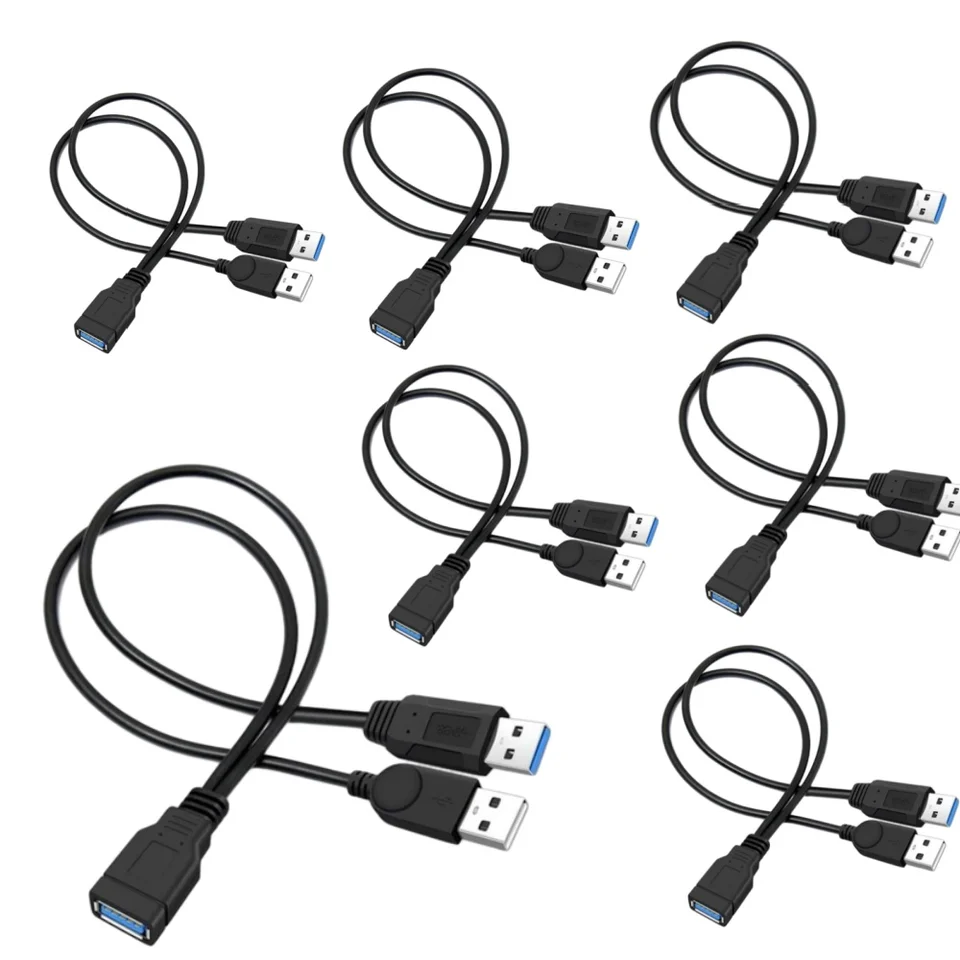1/2/3ks y počítač ONE Bod Dva dátový kábel kábla USB Dvojitá štiepka Kábel Žena do USB 2.0