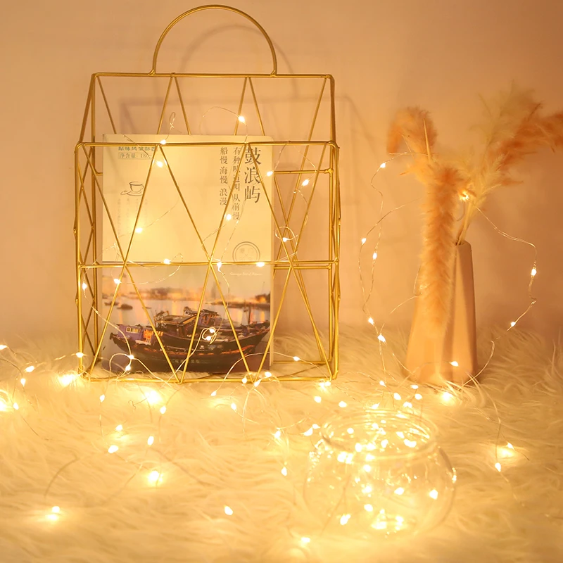 1/2/3M USB LED reťazce svetlá Copper Silver Wire Girland Light vodotesné rozprávkové svetlá na vianočnú svadobnú hostinu dekorácie