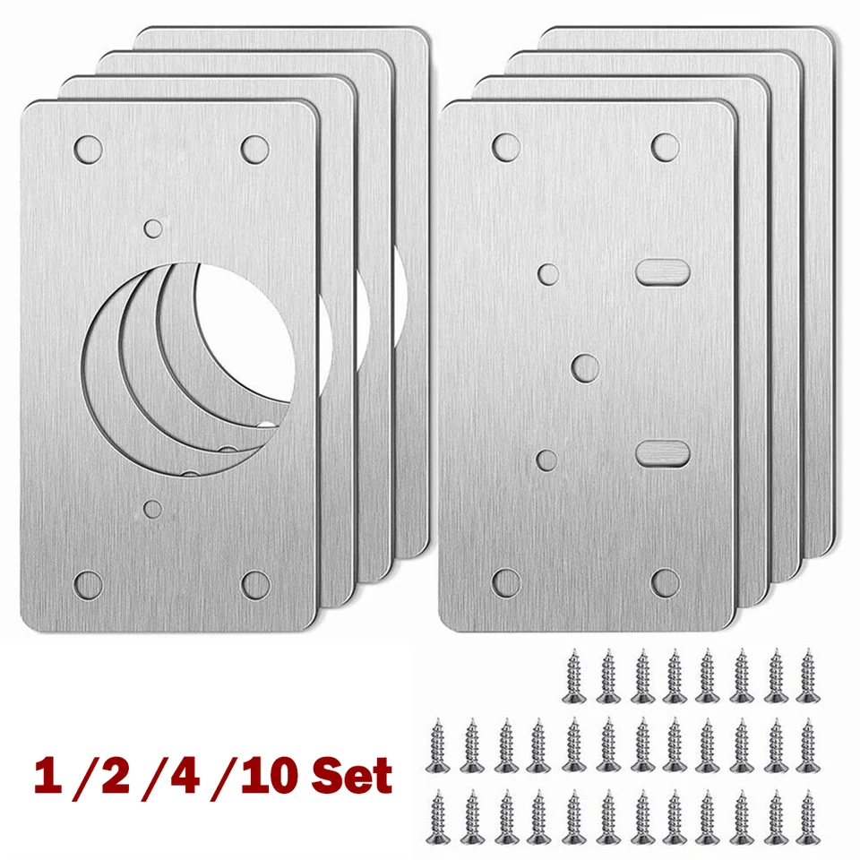 1/2/4/10pair Opravka závesu na opravu skrinky Nábytok Zásuvka na opravu Nástroj Hardware Nerezová oceľová upevňovacia doska