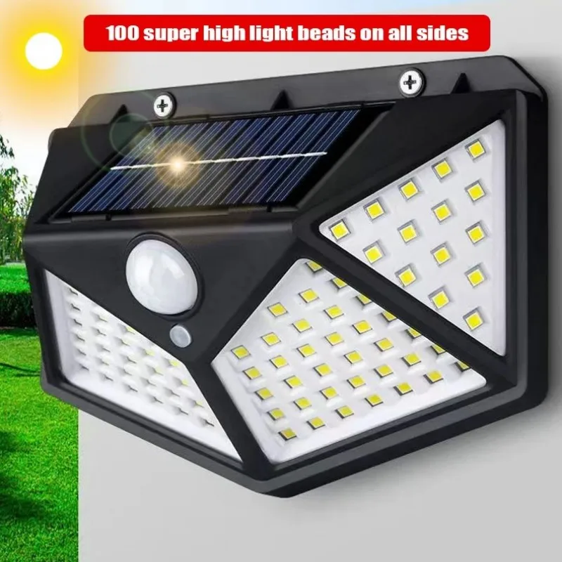 1/2/4/6ks 100 LED nástenné svetlá vonkajšie solárne lampa PIR MOWE SENZOR Solárne slnečné svetlo Slnečné svetlo pouličné svetlo pre záhradnú dekoráciu