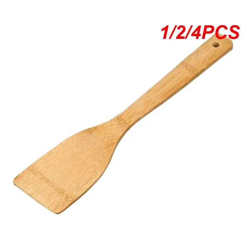 1/2/4ks Domácne drevené drevo nelickú panvicu lopatu Drevená lopata s lakom bez bambusovej lopaty kuchyňa Kuchynská kuchyňa