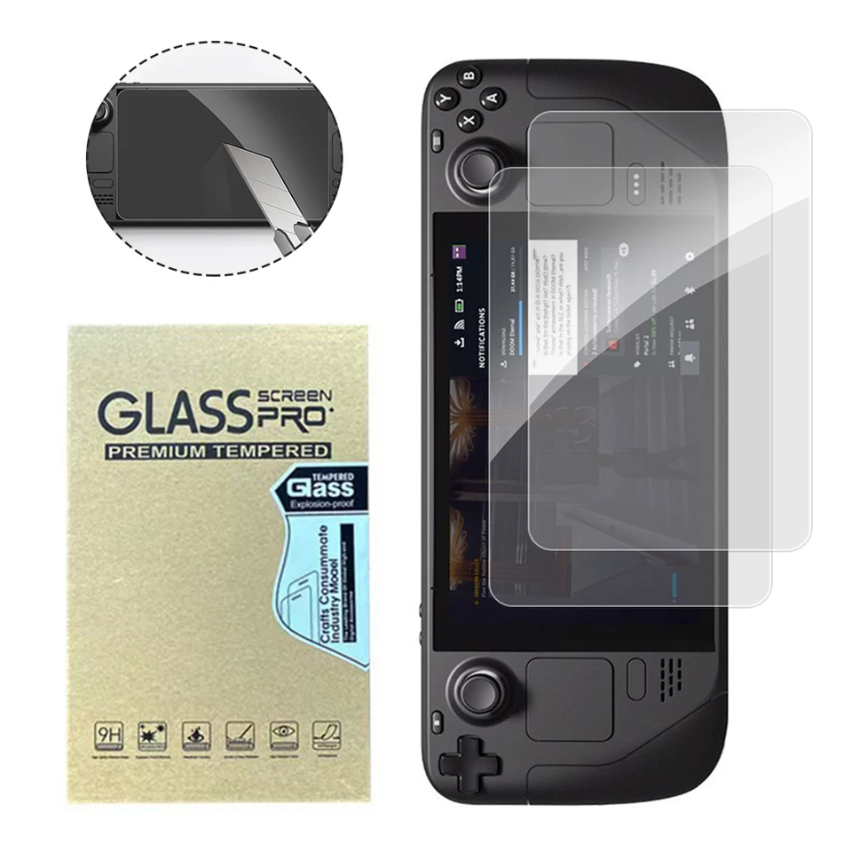 1/2 balenie chrániča obrazovky HD Screen Film Templered Glass Glass Anti-Scratch Anti-odtlačok prsta pre parnú palubu OLED 7,4 palca 2023