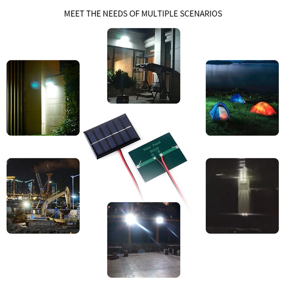 1/2 ks Solárny článok 100MA 1W 3V DIY Polysilicon Solar Epoxy Cell nabíjačka s káblom pre čerpadlo ventilátora lampy pre 2-3V nabíjanie batérie