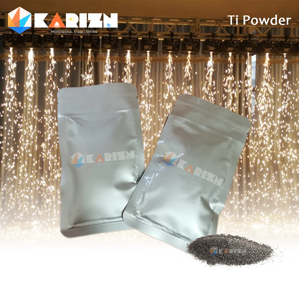1- 20 vreciek Ti Prášok 700 W Cold Spark Effect Stroj DMX kovový prach Fireworks MSDS 100G/BAG DJ Svadobný bar Svadobný bar