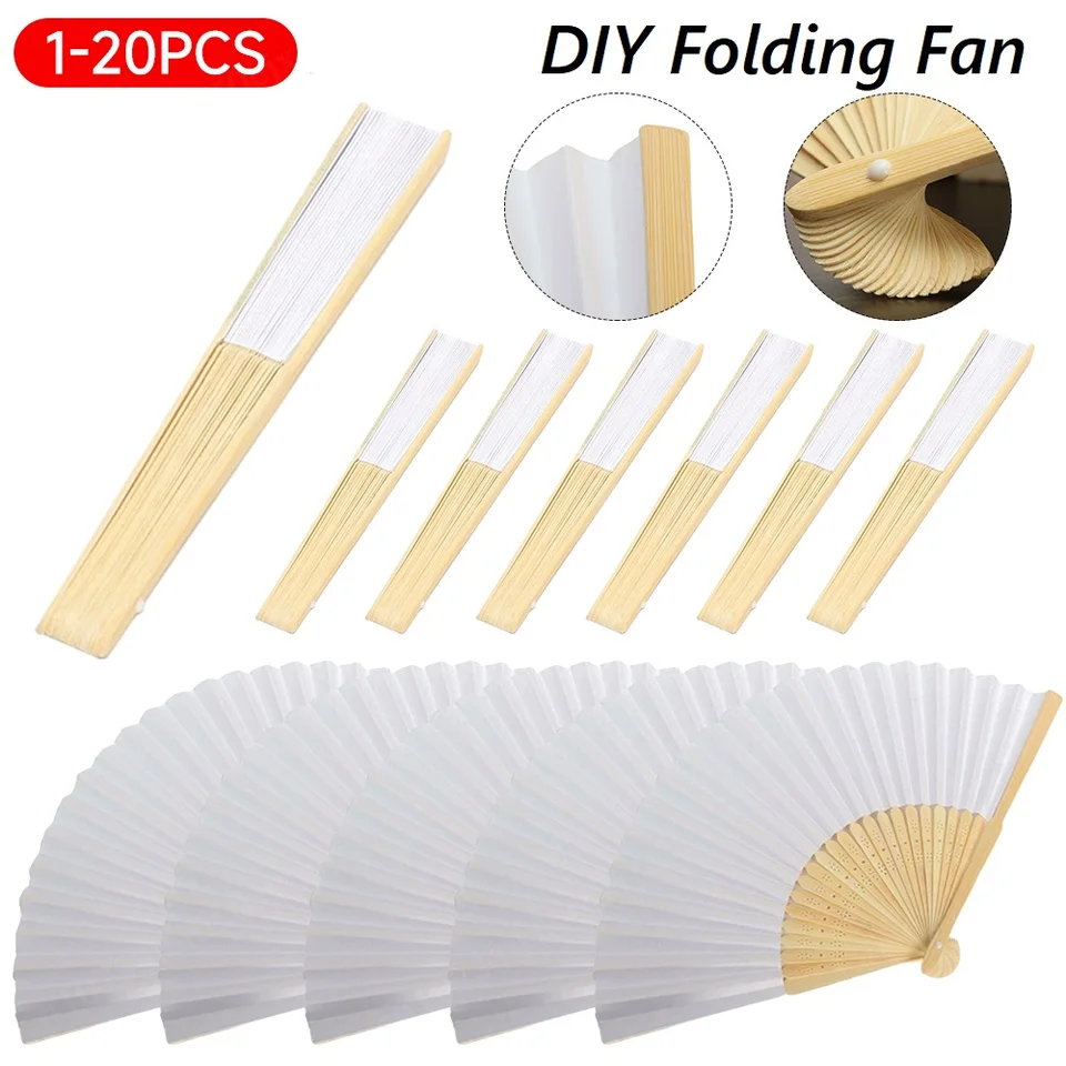 1-20ks DIY papier bambusové skladacie dekoratívne fanúšikov