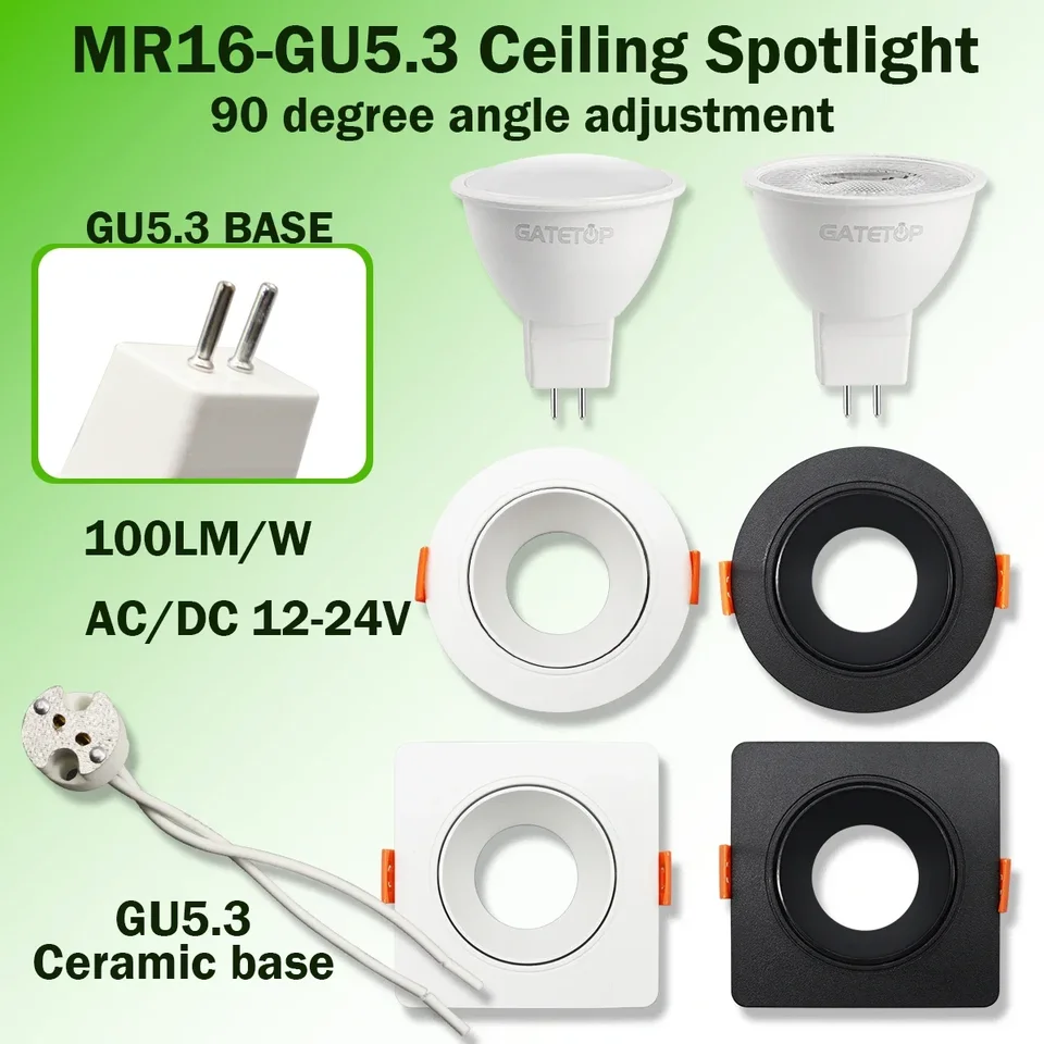 1-20ks Energia Saving 3W LED Downlight MR16 12V 24 V Stropné reflektory Zahrnutý uhlom svetla Nastaviteľné otáčanie vnútorného osvetlenia