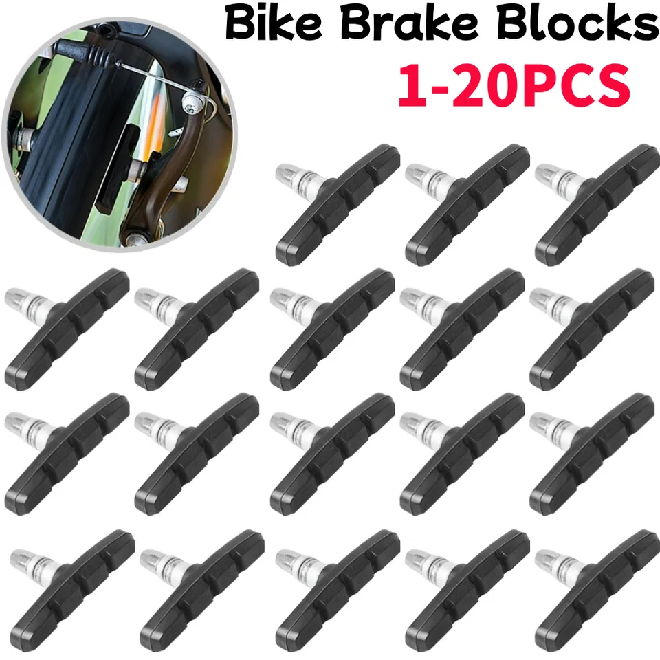 1-20ks horské bicykle Brzdové bloky gumové kovové bicykle V-brzdové topánky vankúšiky Ridné cyklistické príslušenstvo 7x4x1.5cm