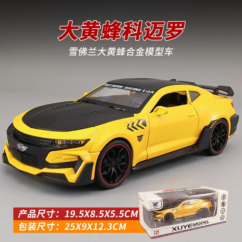 1:24 Chevrolet Camaro Hornet Zliatina zliatiny Model Model simulácie zvuku a ľahkého ťahu späť hračky Boys Collection Ornament Darček