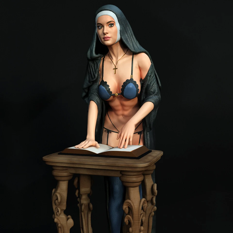 1:24 Natalie Portman Nun NSFW 3D tlačový model živici Nenatiekla postava Model Model Miniatúrne garážové súpravy GK súpravy Unsembled DIY Hračky pre domácich majstrov