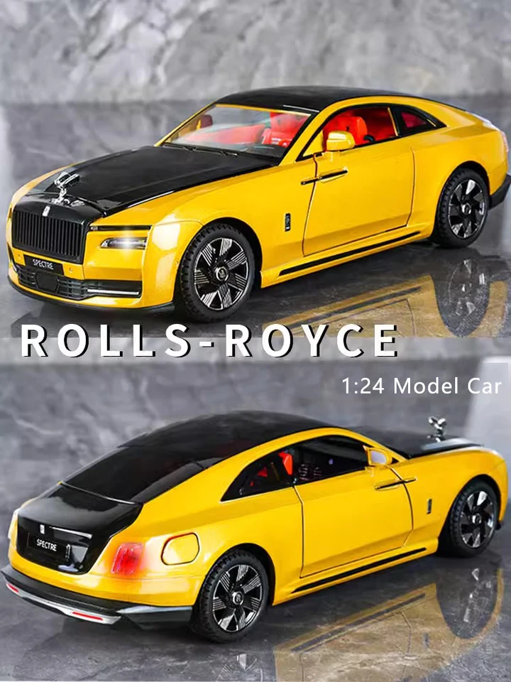 1:24 Rolls-Royce Shining zliatiny Model Model simulácia zvuku a ľahkého ťahu späť hračky Sports Car Boys Collection Darček