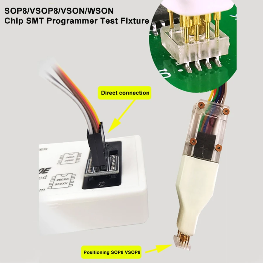 1,27 mm Nový testovací testovací klip SOP8/VSOP8/VSON/WSON Programovanie Programovací kolík Programovací kolík Handed Spring SEIC Čítanie nástrojov Upgrade