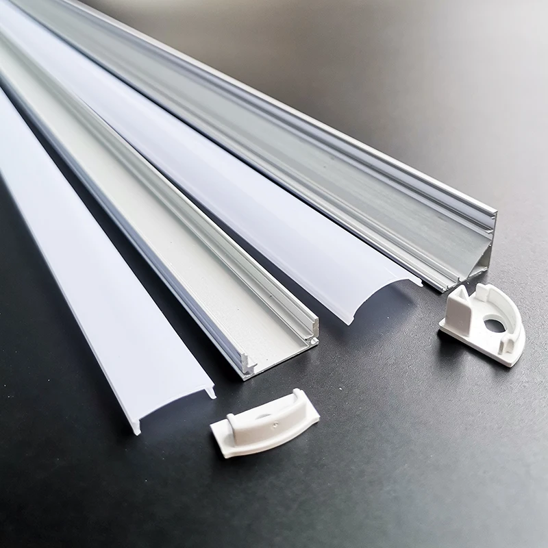 1-28ks/šarža Perfil Aluminio LED roh rohu hliníkový profil držiak kanála pre LED pásik LED Light Bar Cabinet Lamp Kuchynská skriňa