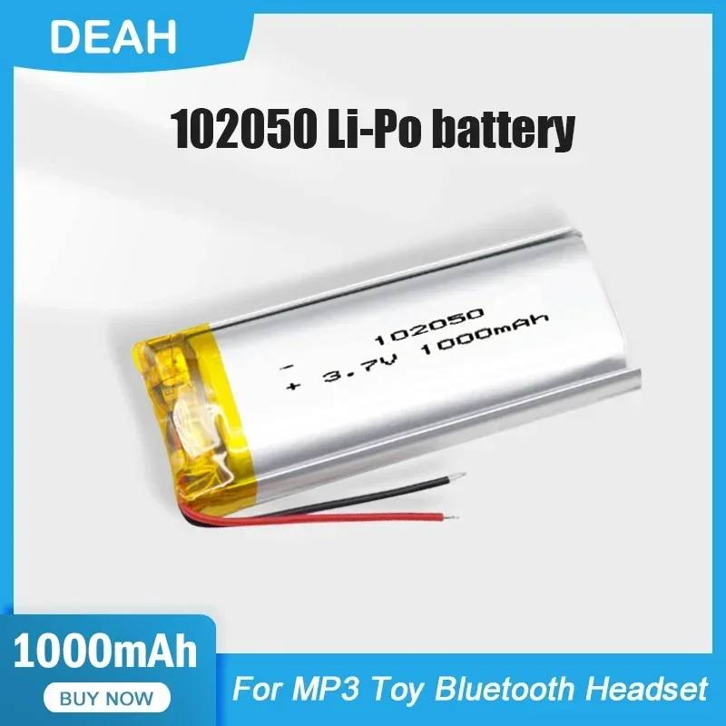 1-2ks 102050 1000 mAh 3,7 V Nabíjateľná lítiová polymérna batéria Li-PO pre MP3 MP4 Mikrofón ventilátor inteligentných hodiniek Massager LED svetlo