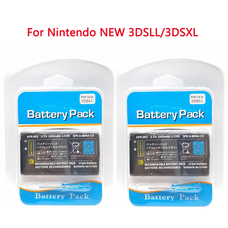 1/2ks 3,7 V 2000 mAh Nabíjateľná lítiová batéria pre Nintendo 3DSLL/3DSXL Gaming Controller Výmena batérie batérie batérie