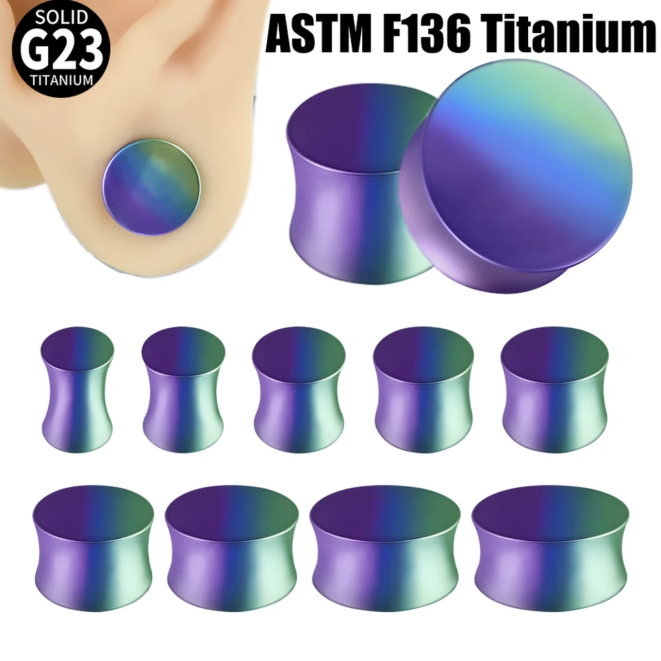 1-2ks ASTM Titanium Green Blue Purple Gradient Uši