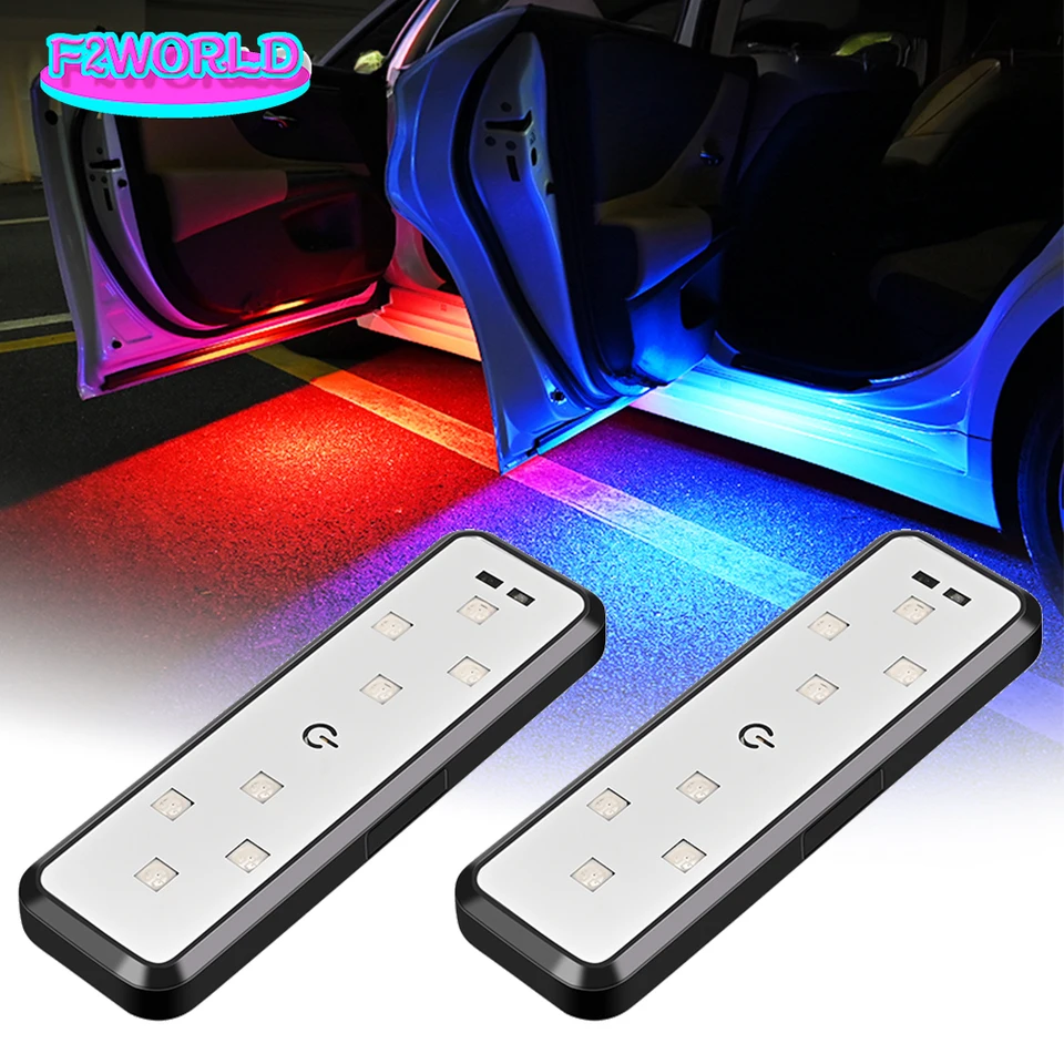 1/2ks dvere auta LED LED VIDKO MAGNETICKÉ OVLÁDANIE USB nabíjanie Automatické otvorené dvere bezpečné anti-kolízia núdzová signálna žiarovka