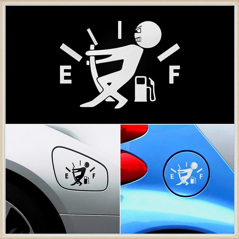 1/2ks Funny Stupet Stupet Cance Pull Tank Ukazovateľ na úplný hellaflush Reflex vinylové auto nálepka Náklady veľkoobchodné doplnky automobilov