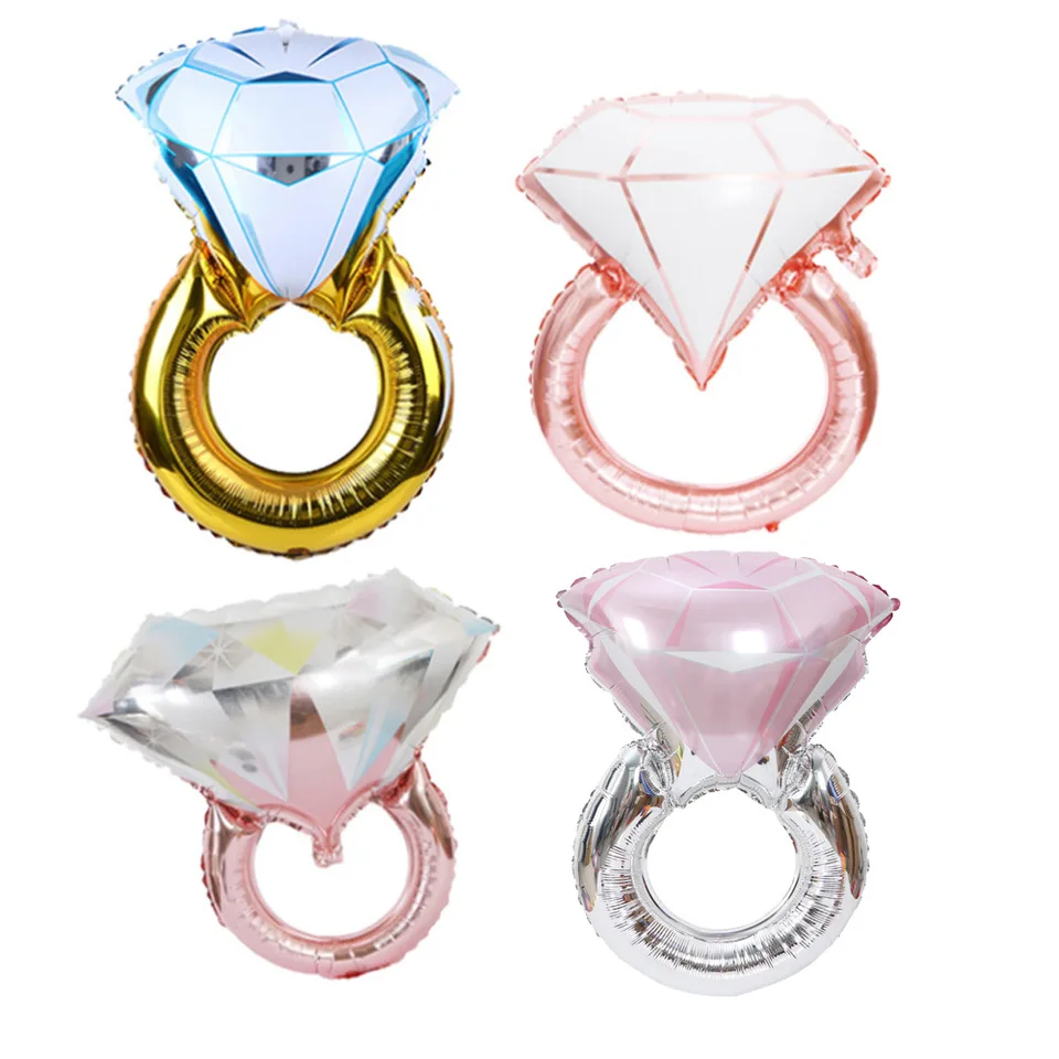 1/2ks Giant Diamond Ring Foil Balón Svadobné dieťa Svadobná sprcha hliníkový ballón Decor Decor Helia Globos Detská izba Dekorácia