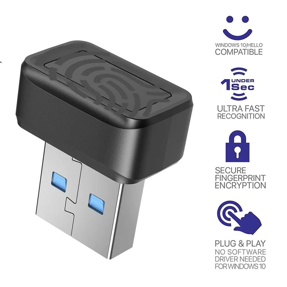 1/2ks modul čítačky odtlačkov prstov USB pre Windows 10 11 Hello Biometric Scanner Pocklock Mini Security Dongle pre notebooky a PC