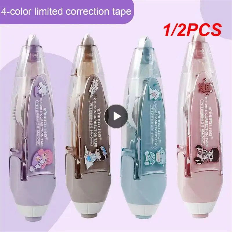 1/2ks Morandi Color Correction Kawaii White Out Correction Band Cutorea Corean Stationaly Replaceable Core School Office