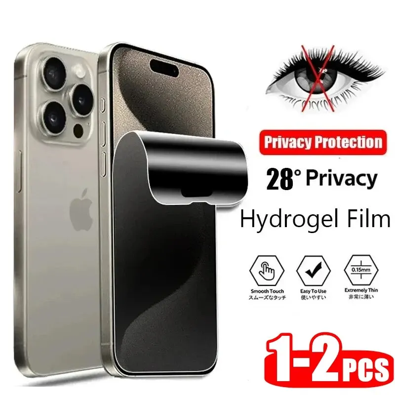 1/2ks ochrana súkromia Anti-Pep Hydrogel Protective Film pre iPhone 11 12 13 14 15 Pro Max Plus x xr xs Max