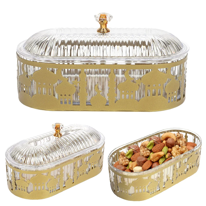 1/2ks Ramadan Dezert Food Tray Eid Mubarak Candy Cookie Box 2025 Ramadan Home Decoration Islam Moslim Party Supplies Eid Gifts