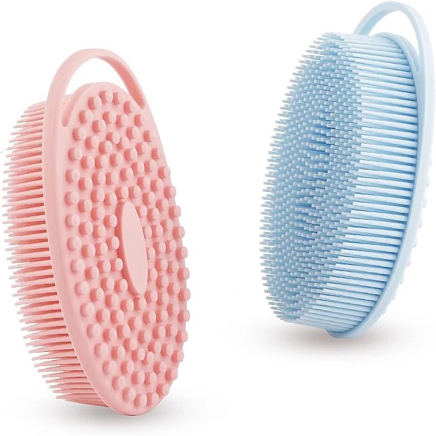 1/2ks Silikónová sprchová kefa Hoil Double Side Wrebbing Masáž kefka Brush Brush Deti senzorické hmatové kefka