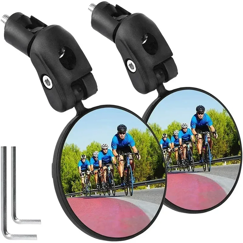 1/2ks Univerzálne spätné zrkadlo Spätné bicykle nastaviteľné otočené širokouhlý cyklistický riadidla zadných výhľadov pre MTB Road Bike Accessories