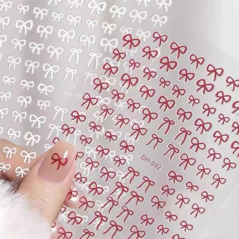 1/2ks čierna biela ružová mini čipka dizajn na nechty na nechty Sucker Self Adhesive Ribra