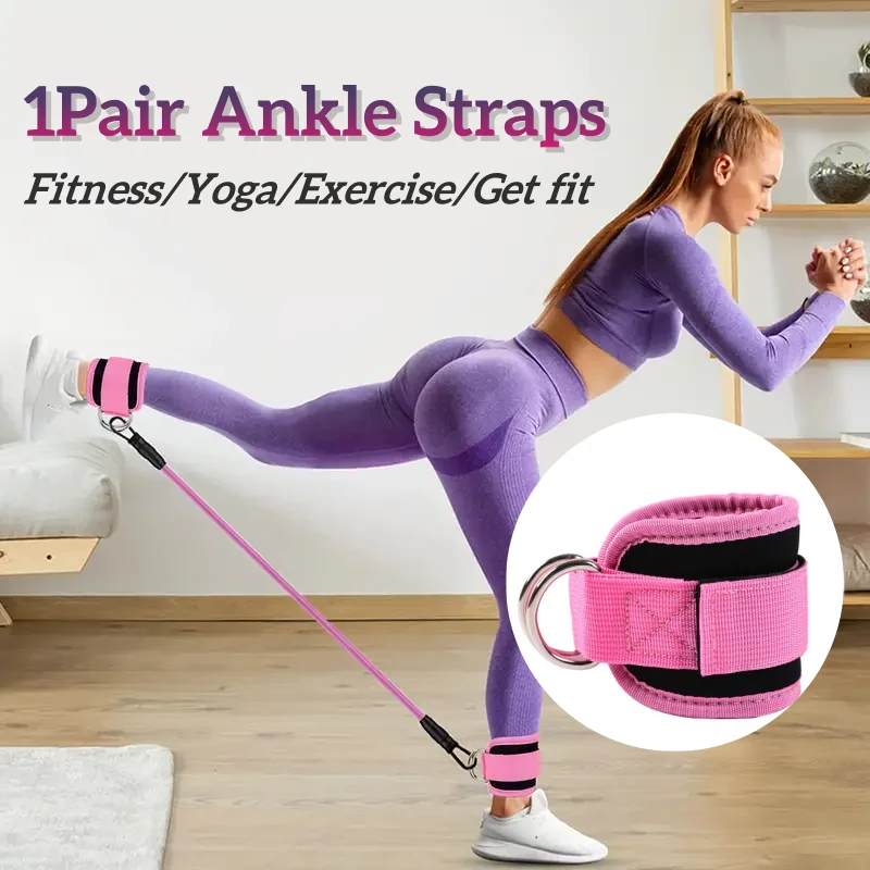 1/2ks členkové popruhy 2 D-krúžkové nastaviteľné členky Hmotnosť ložiska fitness jogu Dance nohy silové popruhy pre dospelých a deti