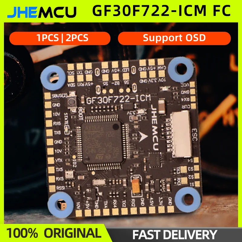 1/2pcs JHemcu GF30F722-ICM Flight Control F7 F722 FC DUAL BEC 5V 10V BARO OSD HD 3-8S LiP