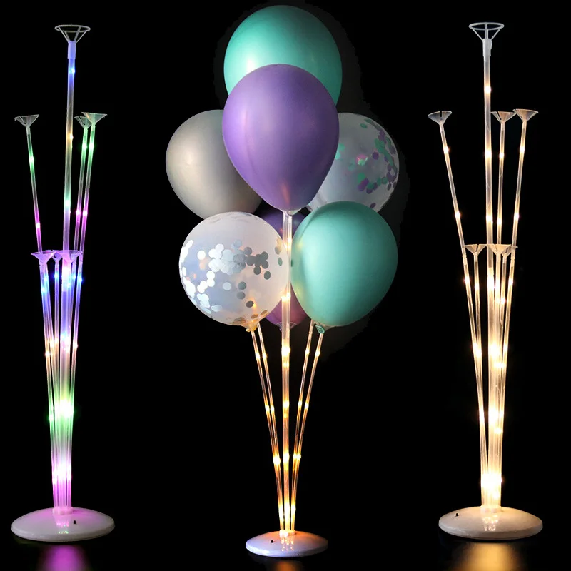 1/2set LED Ballon Ballon Ballon stĺpec s žiariacimi svetlami reťazec bábätká narodeninová oslava dekorácie Nočná večierok Glow Dekorácie