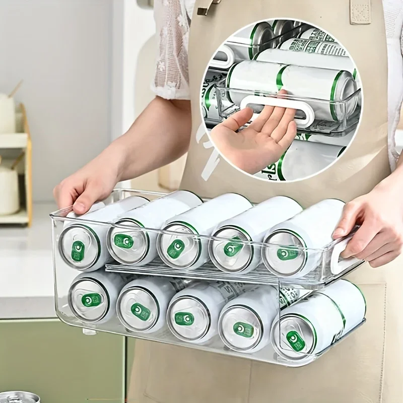 1/2tier Rolling Soda Can Storage Organizátor pre vysokú chudú sódu/pop sóda sóda Dávkovač pre chladničku môže piť chladničku