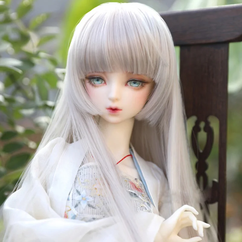 1/3 1/4 1/6 1/8 dlhého štýlu Sliver Grey Vysokoteplotný drôt BJD Parochňu Vlasy Mnoho farieb
