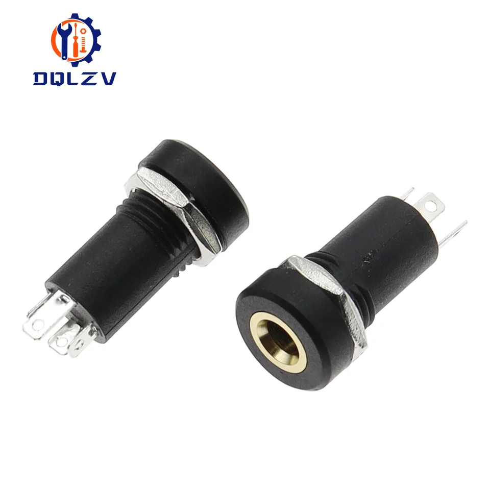 1/3/5ks 3,5 mm 4pin 4pin audio jack soket stereo 4 pólový spájkovací panel montáž s matičnou konektorovou slúchadlom pre slúchadlá PJ-392A PJ392A