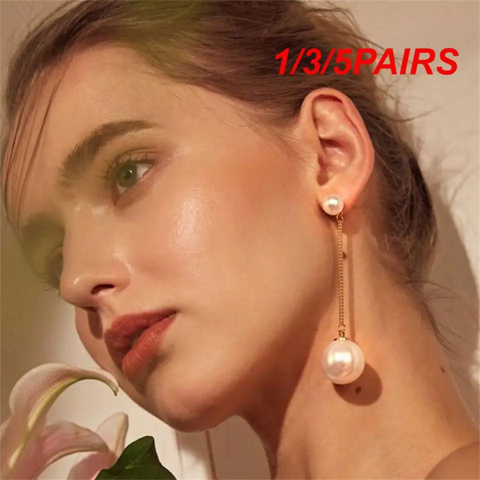 1/3/5pairs imitácia perlové šperky výkaz módne kov All-Match Sladké náušnice krátke náušnice Trendy personalizované