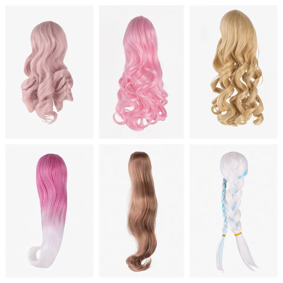 1/3 Doll Parochňu Kvalitné Dojky Kvalitné príslušenstvo čierna biela červená červená ružová zelená modrá farba Hair Hair Rovná krivka Braid Pony Decors