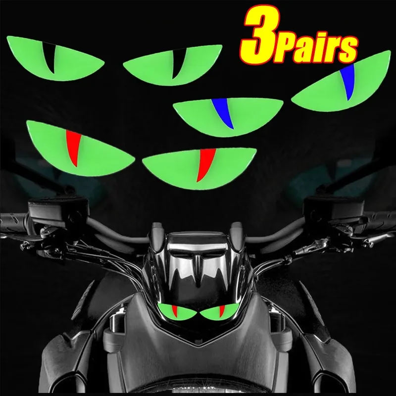 1/3 párov automobilové dekorácie nálepky Luminous bezpečnostná výstražná nálepka Devil Eyes Created Stereoskopické nálepky automatické diely