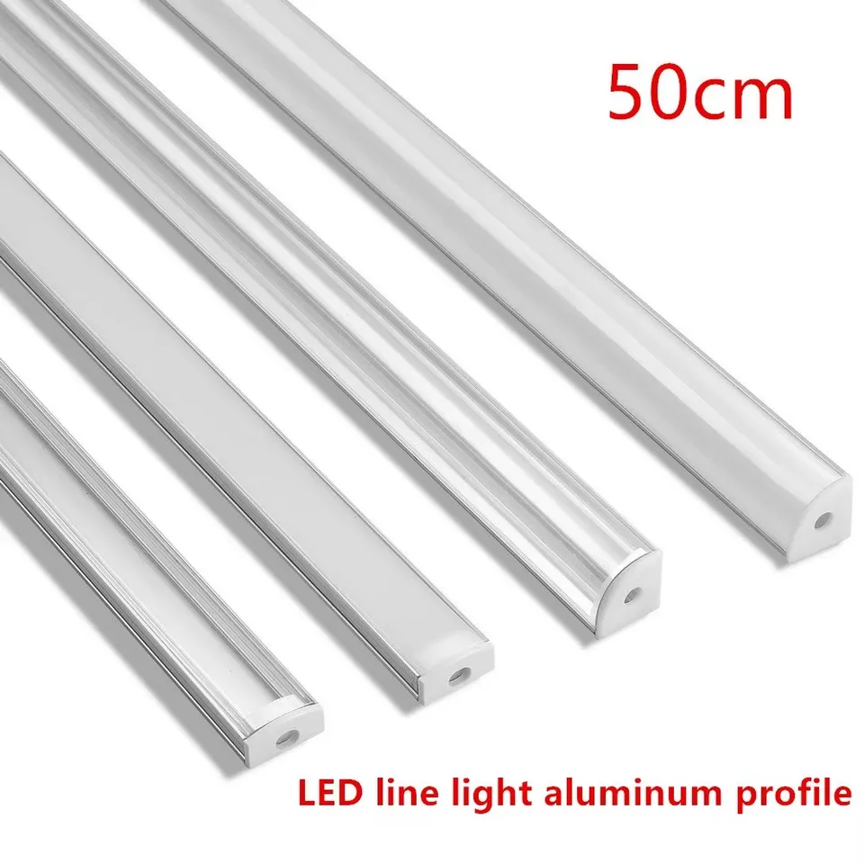 1-30ks/šarža 50 cm Perfil hliníka LED roh rohu hliníkový profil držiak kanála pre LED pásik LEF Svetelnú tyčovú skrinku Lampa kuchyňa