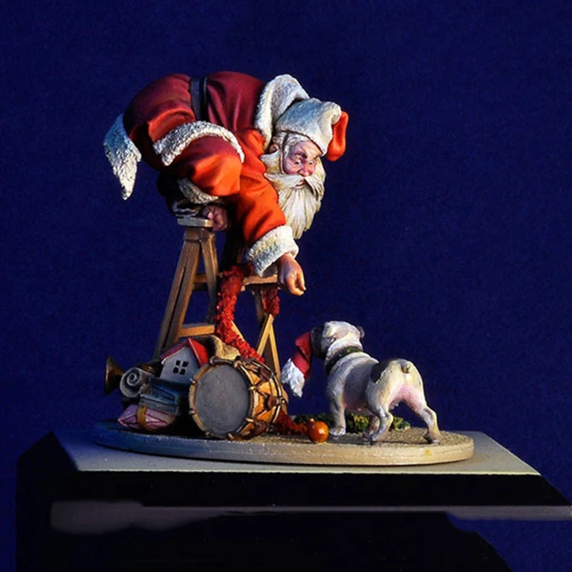 1/32 Nenabretá živici postava Building Kit Santa a Dog