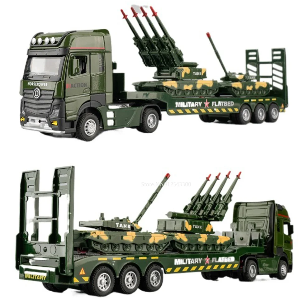 1/32 vojenských tankov Model auta Model hračky zliatina Diecast Hračky Model automobilu s ťahom späť zvukové ľahké prepravné vozidlo pre chlapca darček
