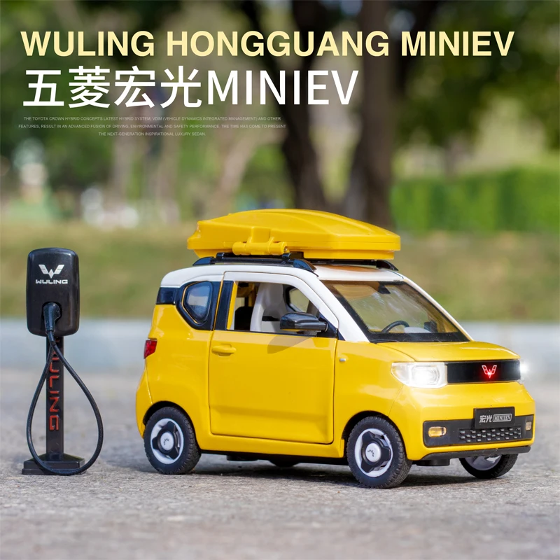 1:32 Wuling Hongguang Mini zliatiny Model Model zvukových a ľahkých automobilov