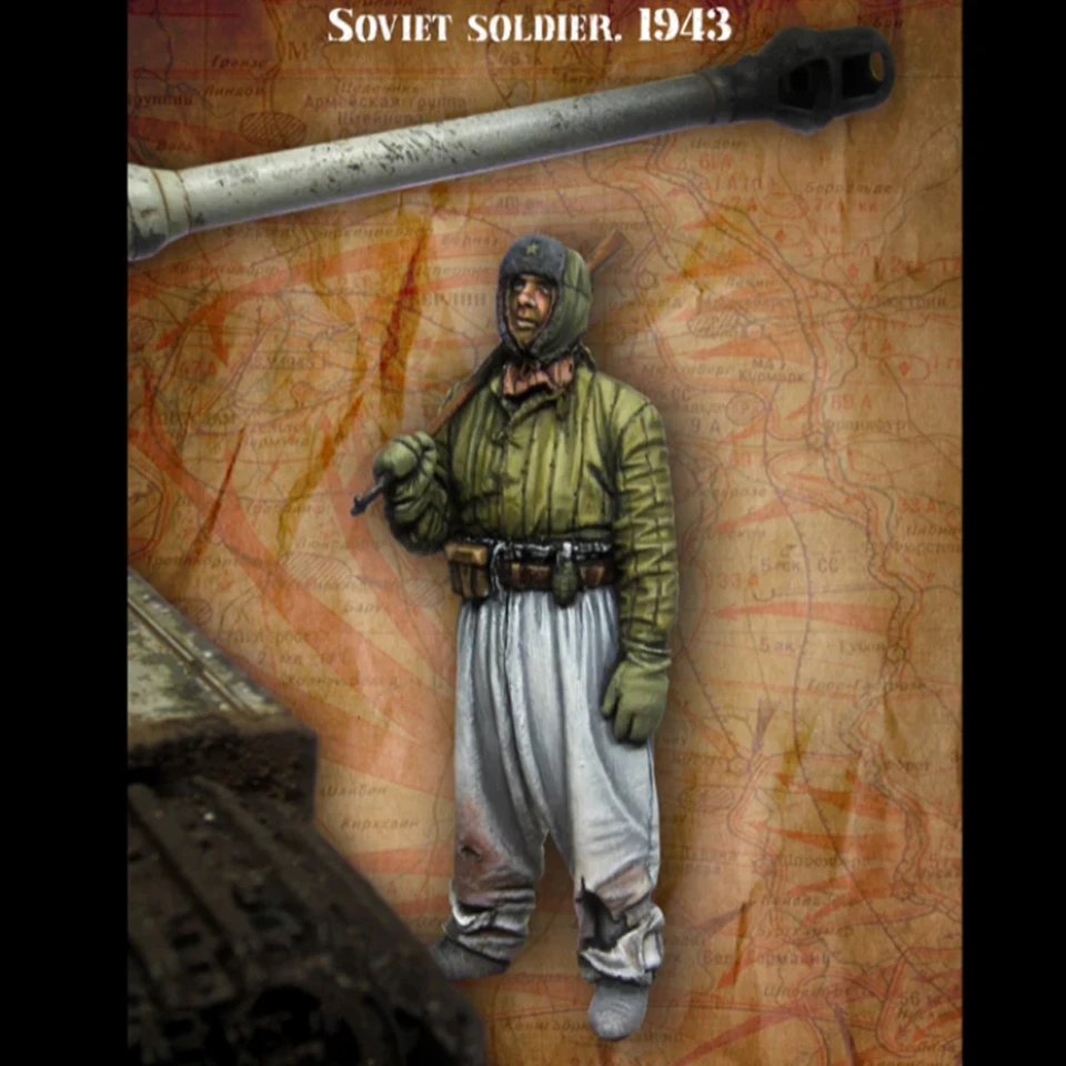 1/35 ruského vojaka #1 1943, vojak postavy na živicu, vojenské témy druhej svetovej vojny, nezasiahnutá a nenatretá súprava